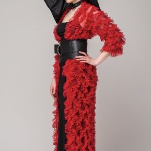 Long Ruffle Cardigan